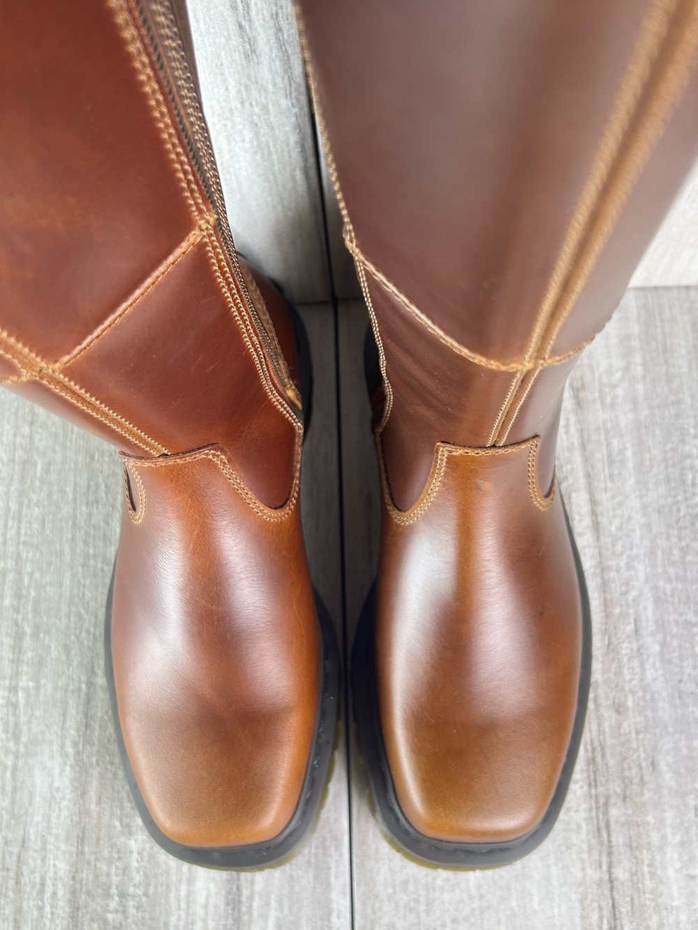 NEW Dr. Martens Docs Amaayah Hi Campus Brown Leather Riding Boots Womens Size - Picture 6 of 10